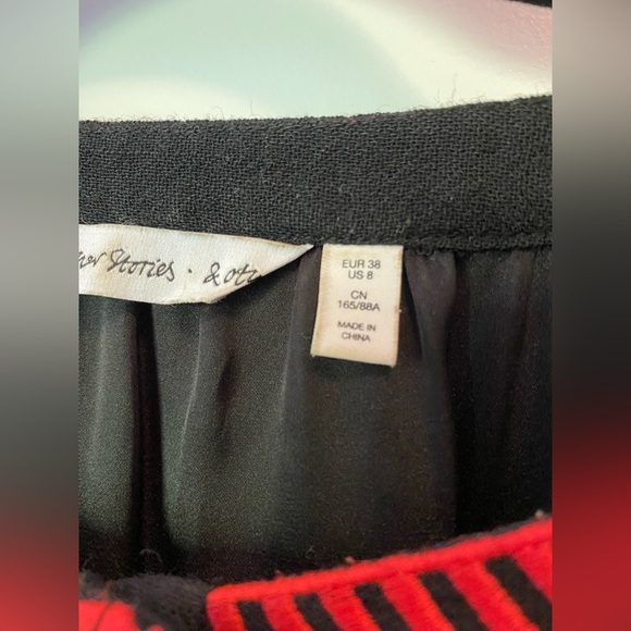 & Other Stories Embroidered Bishop Sleeve Dress Womens Size 8 - Picture 10 of 11